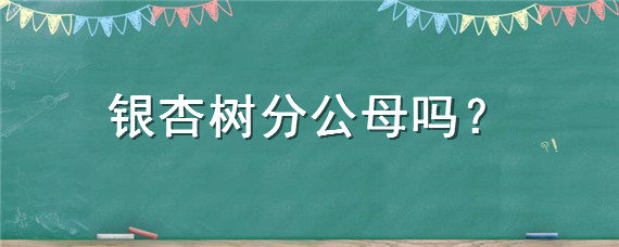 银杏树分公母吗 土流网