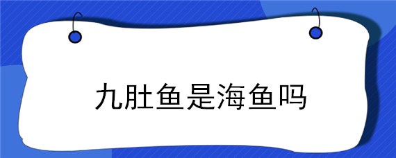 九肚鱼是海鱼吗-自制图