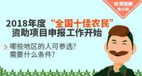 2018年度“全国十佳农民”资助项目申报工作开始：哪些地区的人可参选？需要什么条件？