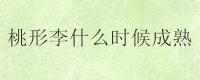 桃形李什么时候成熟