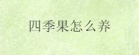 四季果怎么养