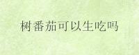 树番茄可以生吃吗
