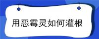用恶霉灵如何灌根