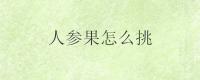 人参果怎么挑