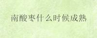 南酸枣什么时候成熟
