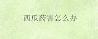 西瓜药害怎么办